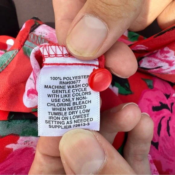 VTG Y2K Belle + Sky Red and White Bell Sleeve Blouse / S / Excellent condition - Picture 12 of 12